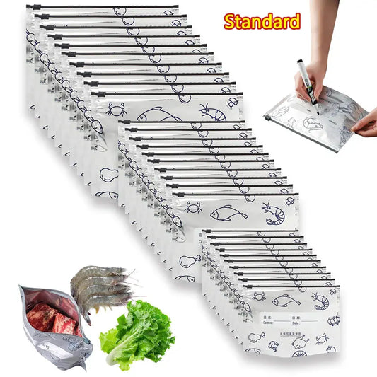 🔥Last Day Sale! 80% OFF!🔥||【Refrigerated Food】Reusable Aluminum Foil Sealable Storage Bags, 2025 New Resealable Vacuum Zipper Pouches for Food