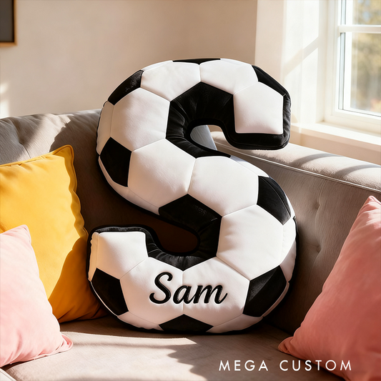 🔥Last Day Sale! 80% OFF!🔥|| Personalized Soccer Ball Letter Pillow with Custom Name Design
