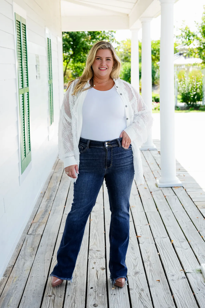 🔥Last Day Sale! 80% OFF!🔥||Vintage Double Button Frayed Hem Bootcut Jeans (Buy 2 Free Shipping)