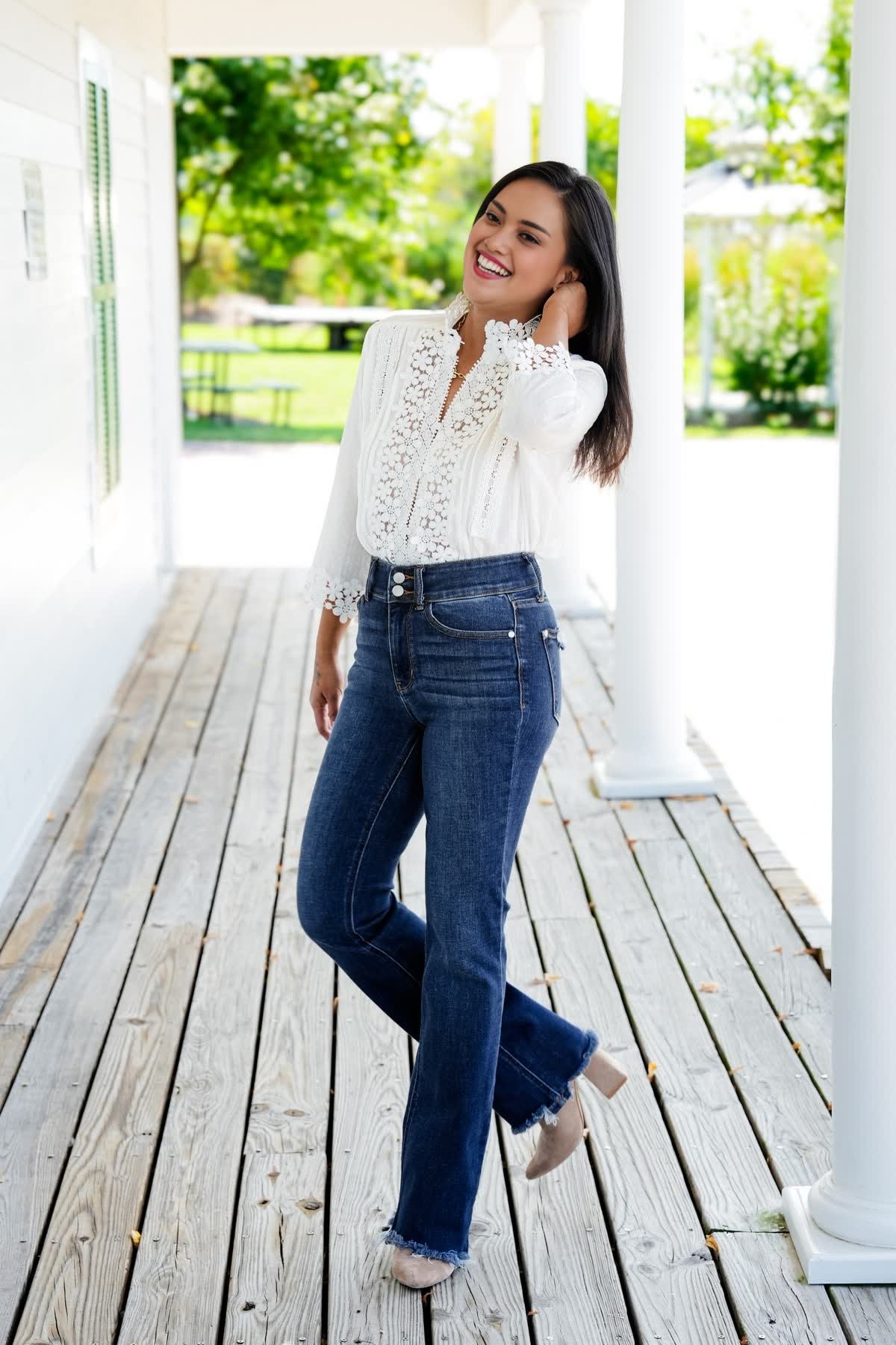 🔥Last Day Sale! 80% OFF!🔥||Vintage Double Button Frayed Hem Bootcut Jeans (Buy 2 Free Shipping)