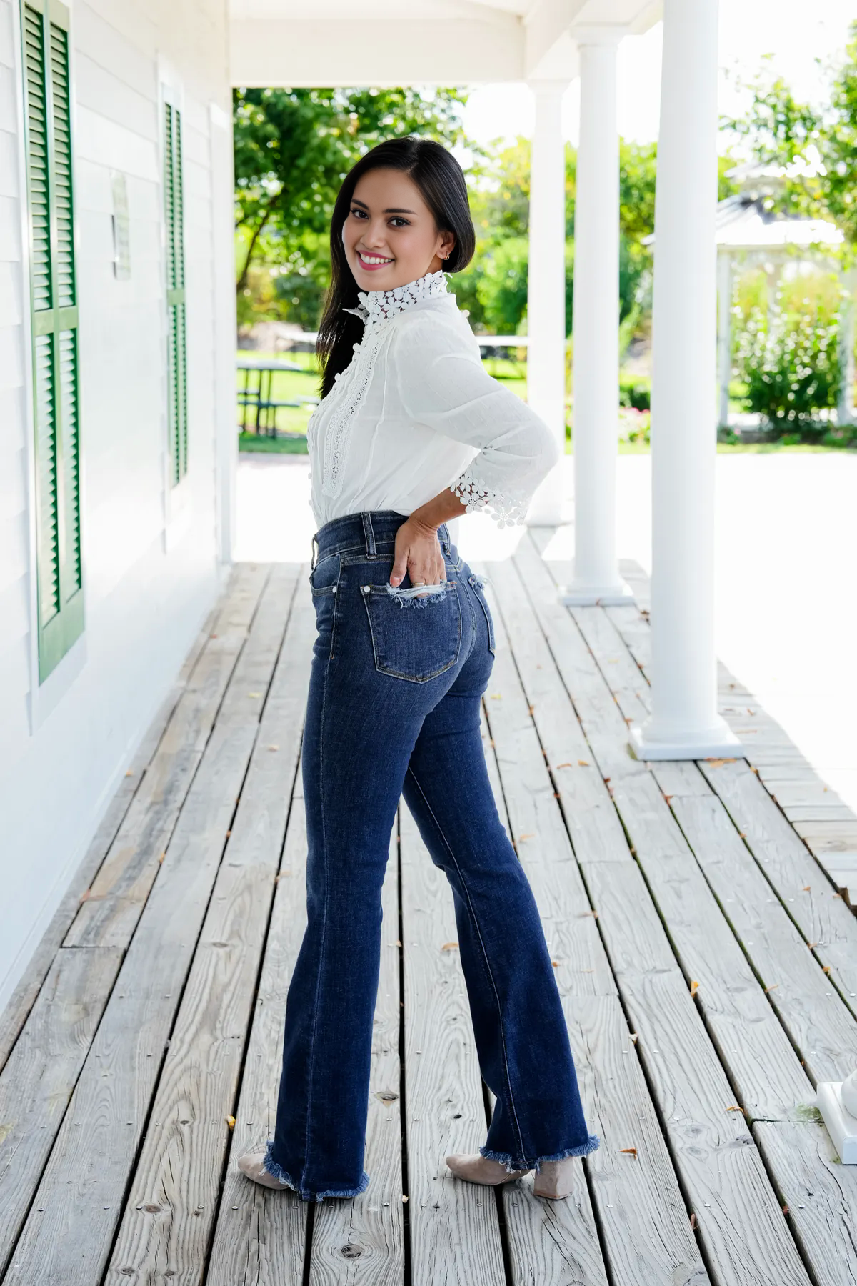🔥Last Day Sale! 80% OFF!🔥||Vintage Double Button Frayed Hem Bootcut Jeans (Buy 2 Free Shipping)