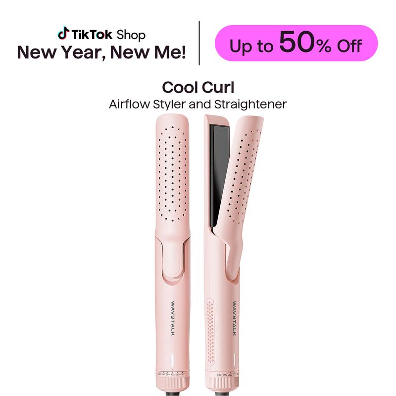 🔥Last Day Sale! 80% OFF!🔥||Wavytalk Cool Curl Airflow Styler, 2 in 1 Flat Iron and Curling Iron