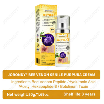 𝐎𝐅𝐅𝐈𝐂𝐈𝐀𝐋 𝐒𝐓𝐎𝐑𝐄!🐝 JORONDY® Bee Venom Senile Purpura Cream: The FDA-Registered Skincare Solution for Age-Related Skin Frailness.