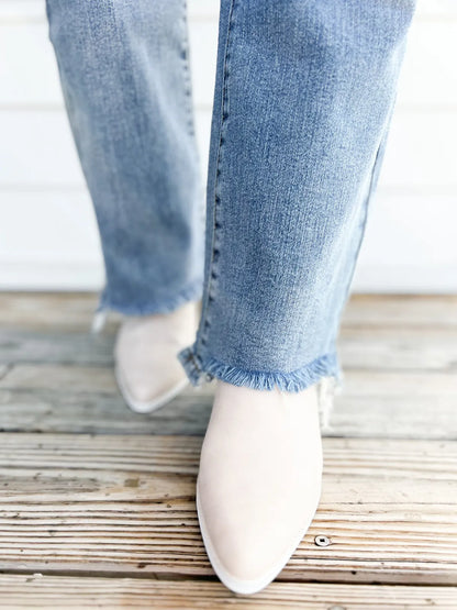 🔥Last Day Sale! 80% OFF!🔥||Vintage Double Button Frayed Hem Bootcut Jeans (Buy 2 Free Shipping)
