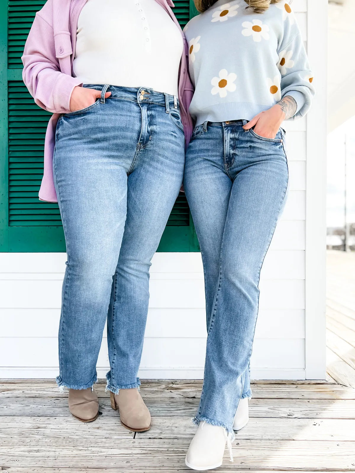 🔥Last Day Sale! 80% OFF!🔥||Vintage Double Button Frayed Hem Bootcut Jeans (Buy 2 Free Shipping)