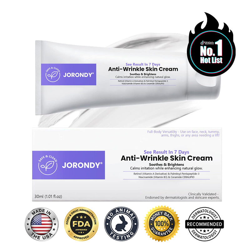 Jorondy® Anti-Wrinkle Skin Cream for Remove Wrinkles, Firms Skin, Whitening - Last Day Sale🔥90% OFF