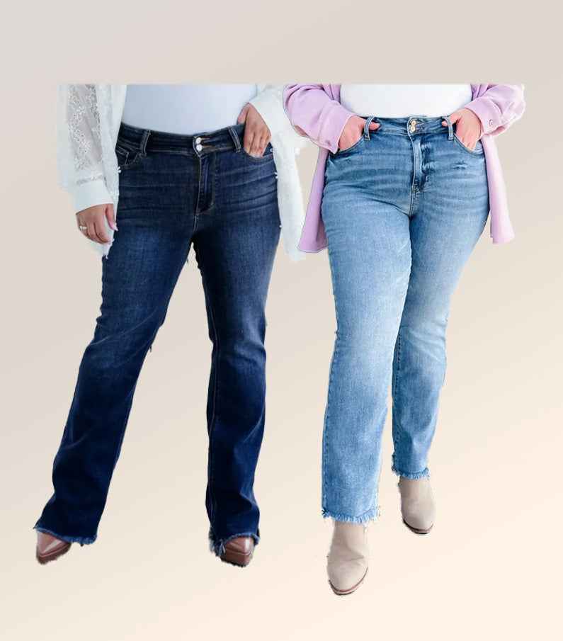 🔥Last Day Sale! 80% OFF!🔥||Vintage Double Button Frayed Hem Bootcut Jeans (Buy 2 Free Shipping)