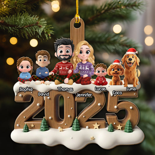 🔥Last Day Sale! 80% OFF!🔥|| As A Family Onwards Extended Ver - Personalized Custom 3D Effect Wood Ornament