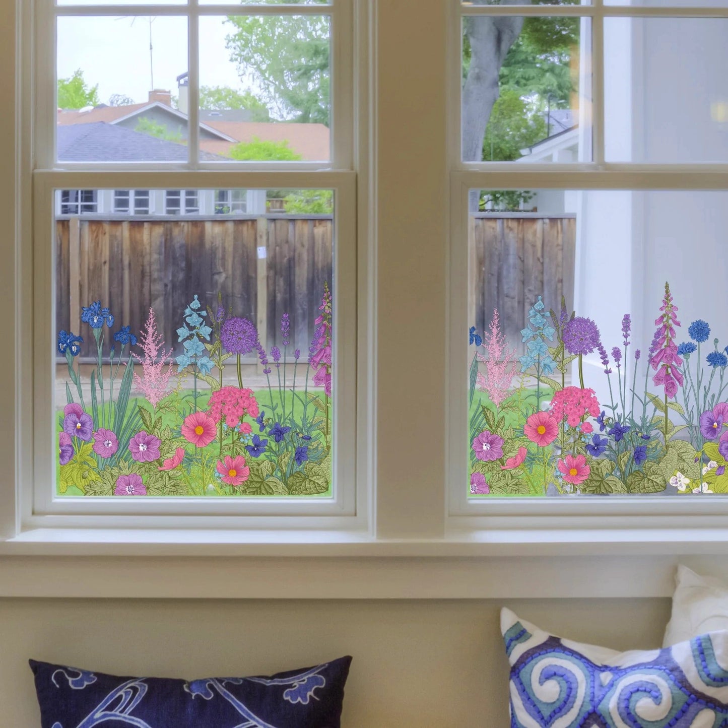 🔥Last Day Sale! 80% OFF!🔥||💐Colorful Floral Bouquet Window Sticker🖼️(Cut to size freely)