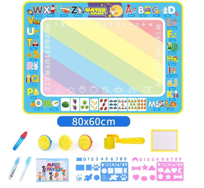 🔥Last Day Sale! 80% OFF!🔥||Water Doodle Mat .Aqua Painting Drawing Mat Mess Free Learning Toy Mat