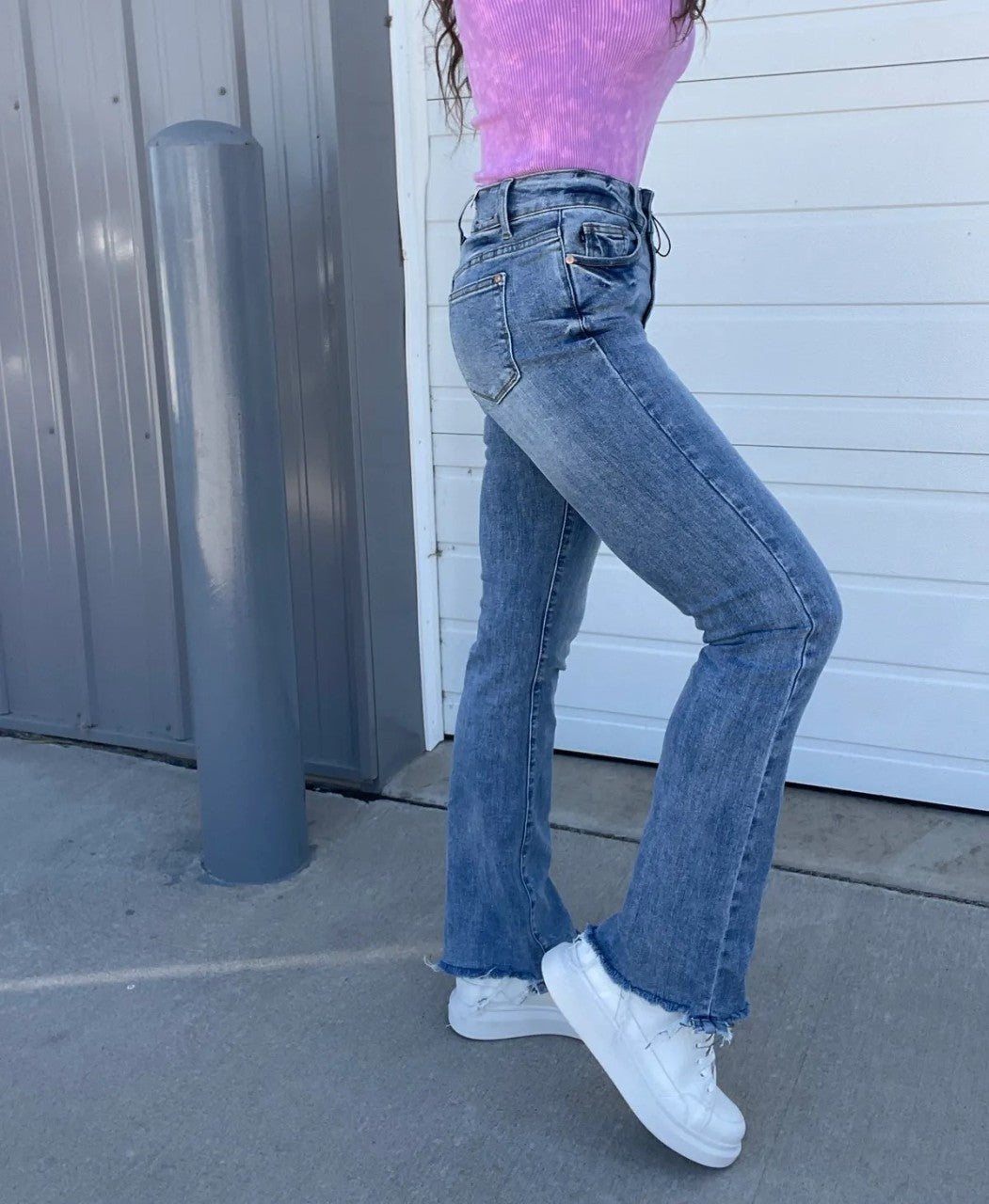 🔥Last Day Sale! 80% OFF!🔥||Vintage Double Button Frayed Hem Bootcut Jeans (Buy 2 Free Shipping)