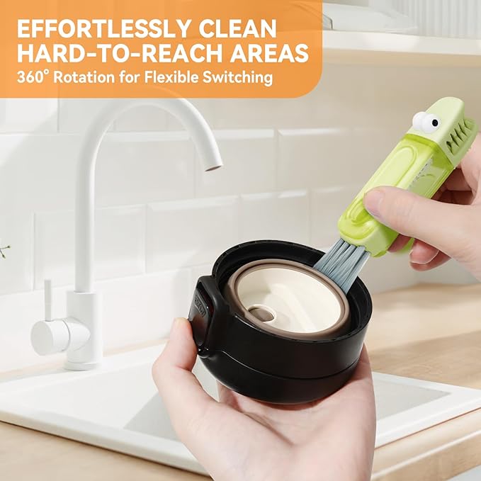 🔥Last Day Sale! 80% OFF!🔥||✨3-in-1 Crocodile Brush 🐊  Deep Cleaning for Narrow Cup Lids & Tableware Gaps 🧼