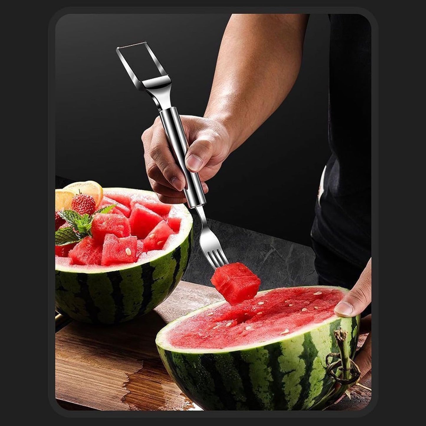 🔥Last Day Sale! 80% OFF!🔥||Woyuosn 2-in-1 Stainless Steel Watermelon Fork Slicer