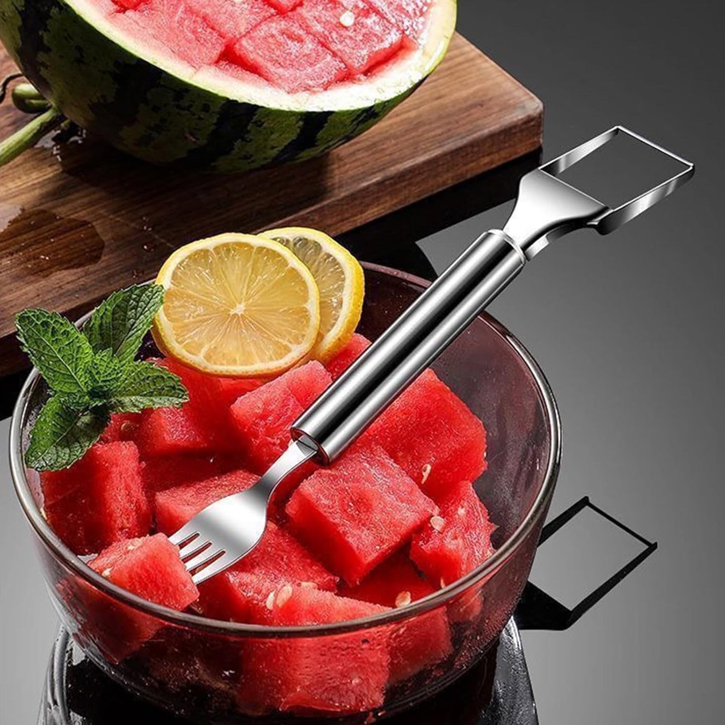 🔥Last Day Sale! 80% OFF!🔥||Woyuosn 2-in-1 Stainless Steel Watermelon Fork Slicer