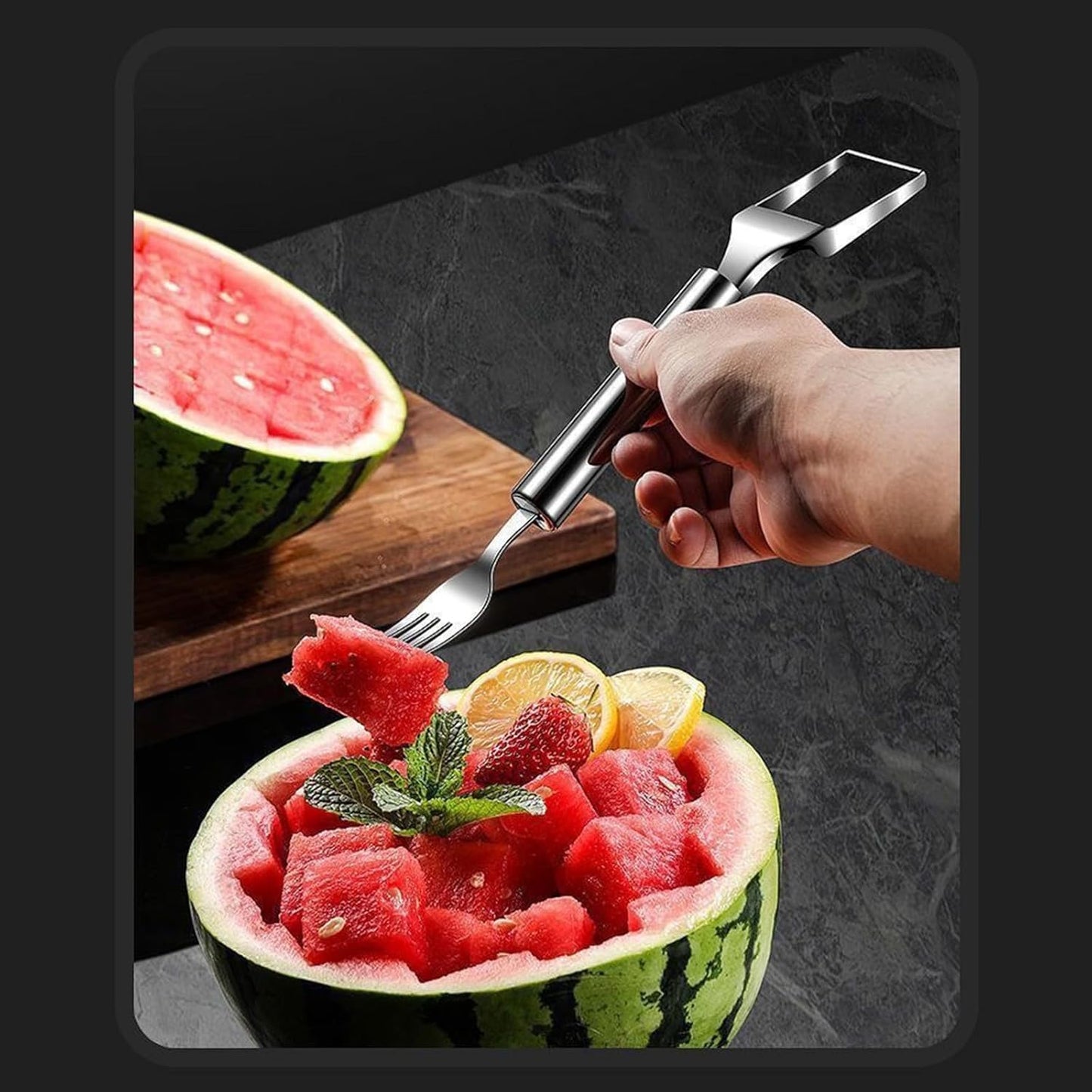 🔥Last Day Sale! 80% OFF!🔥||Woyuosn 2-in-1 Stainless Steel Watermelon Fork Slicer