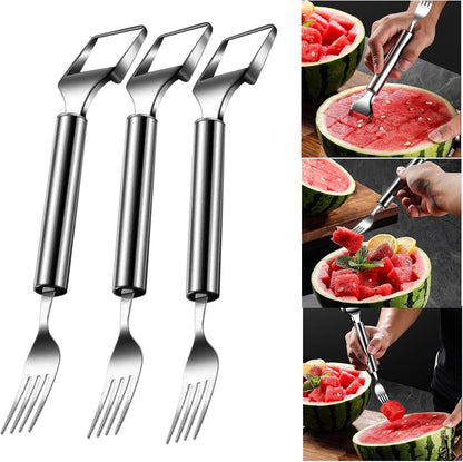 🔥Last Day Sale! 80% OFF!🔥||Woyuosn 2-in-1 Stainless Steel Watermelon Fork Slicer
