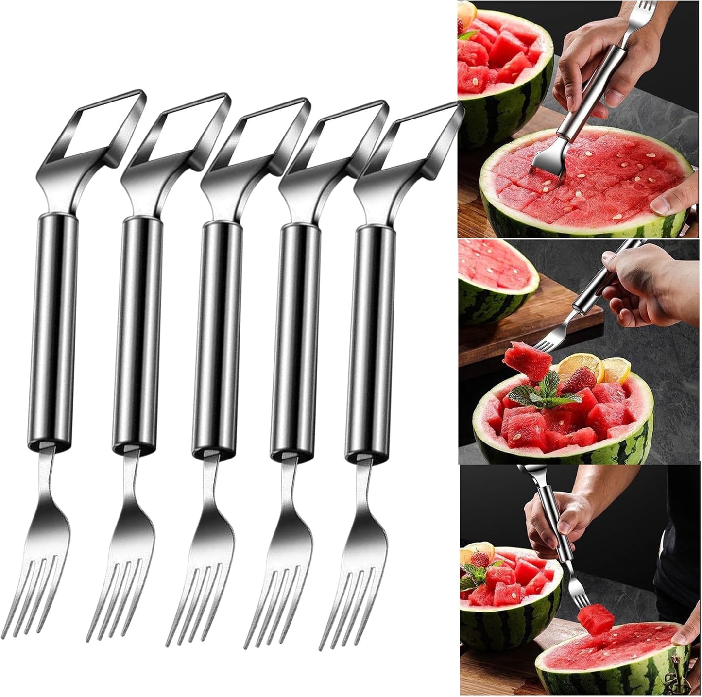 🔥Last Day Sale! 80% OFF!🔥||Woyuosn 2-in-1 Stainless Steel Watermelon Fork Slicer