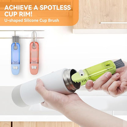 🔥Last Day Sale! 80% OFF!🔥||✨3-in-1 Crocodile Brush 🐊  Deep Cleaning for Narrow Cup Lids & Tableware Gaps 🧼