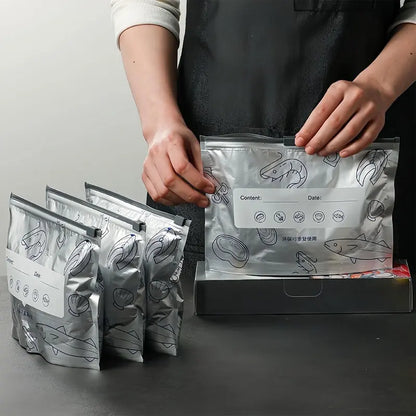 🔥Last Day Sale! 80% OFF!🔥||【Refrigerated Food】Reusable Aluminum Foil Sealable Storage Bags, 2025 New Resealable Vacuum Zipper Pouches for Food
