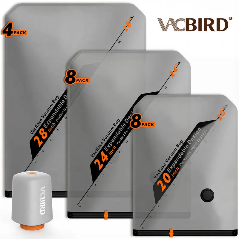 🔥Last Day Sale! 80% OFF!🔥||VACBIRD New X8 Vacuum Packing Pump Storage Bags-Rechargeable Wireless Pump Travel Storage Bags Set