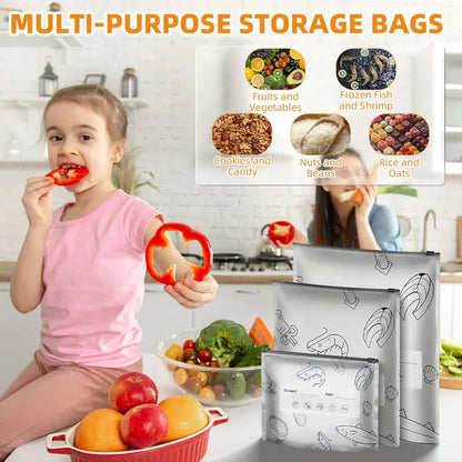 🔥Last Day Sale! 80% OFF!🔥||【Refrigerated Food】Reusable Aluminum Foil Sealable Storage Bags, 2025 New Resealable Vacuum Zipper Pouches for Food