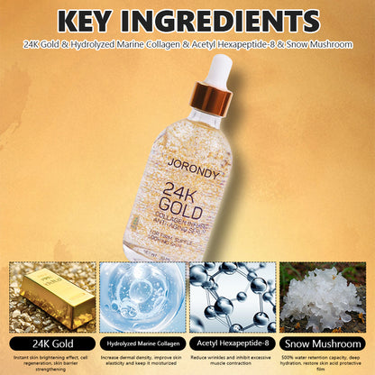 JORONDY® Nourishing Anti-Aging 24k Gold & Collagen Serum- Boosts Firmness, Hydration, and Radiance