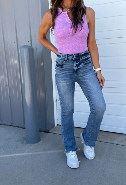 🔥Last Day Sale! 80% OFF!🔥||Vintage Double Button Frayed Hem Bootcut Jeans (Buy 2 Free Shipping)