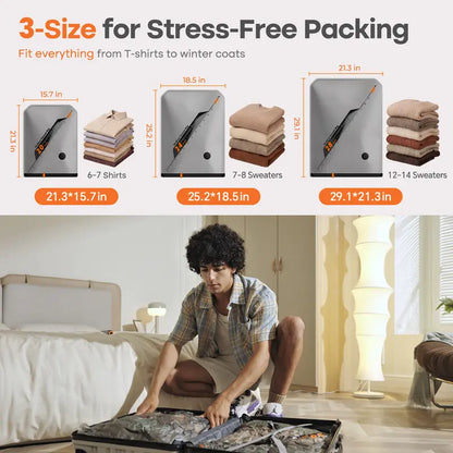 🔥Last Day Sale! 80% OFF!🔥||VACBIRD New X8 Vacuum Packing Pump Storage Bags-Rechargeable Wireless Pump Travel Storage Bags Set