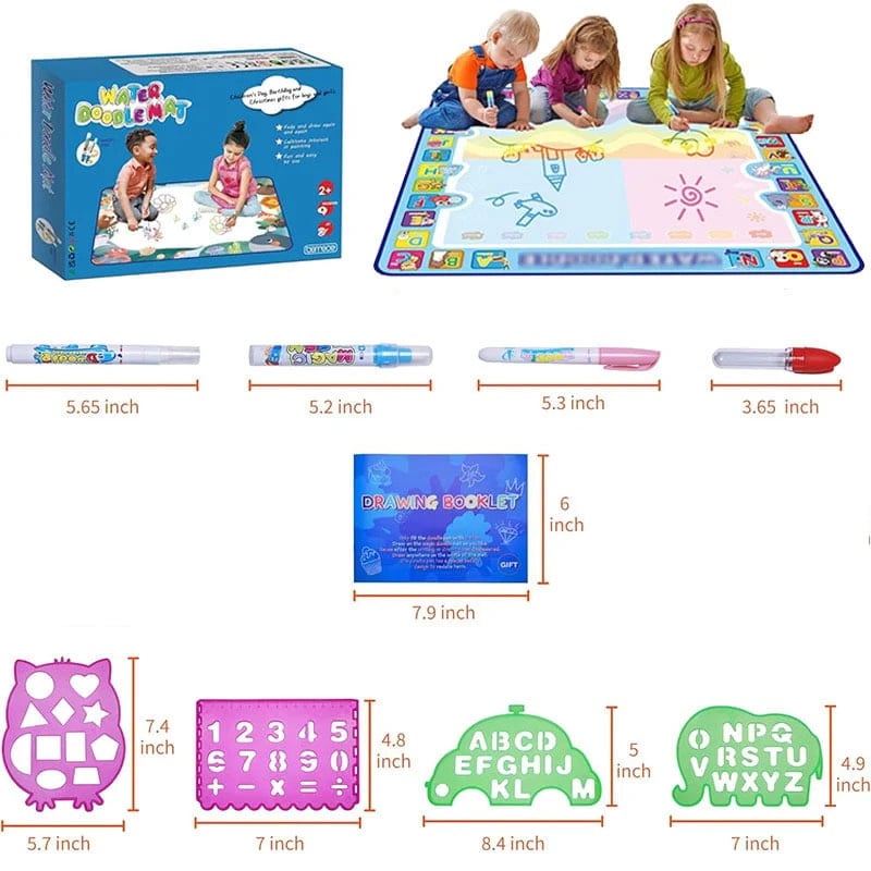 🔥Last Day Sale! 80% OFF!🔥||Water Doodle Mat .Aqua Painting Drawing Mat Mess Free Learning Toy Mat
