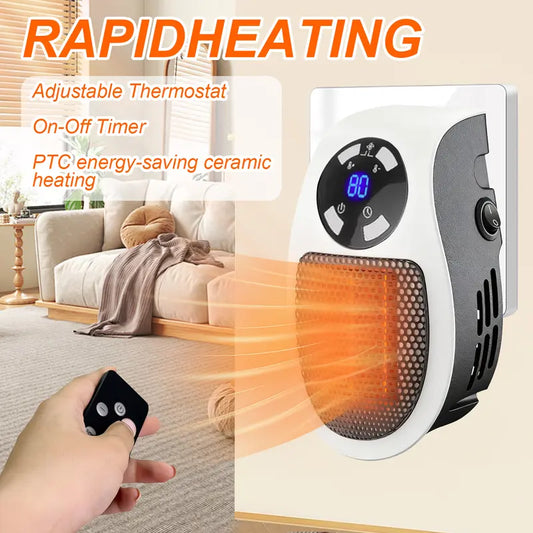 🔥Last Day Sale! 80% OFF!🔥||Wall Outlet Space Heater, 450W Plug in Electric Heater with Adjustable Thermostat, Portable Plug in Small Space Heater for Indoor,12H Timer & LED Display, PTC Ceramic Fast Heat Safely for Bedroom Bathroom Office