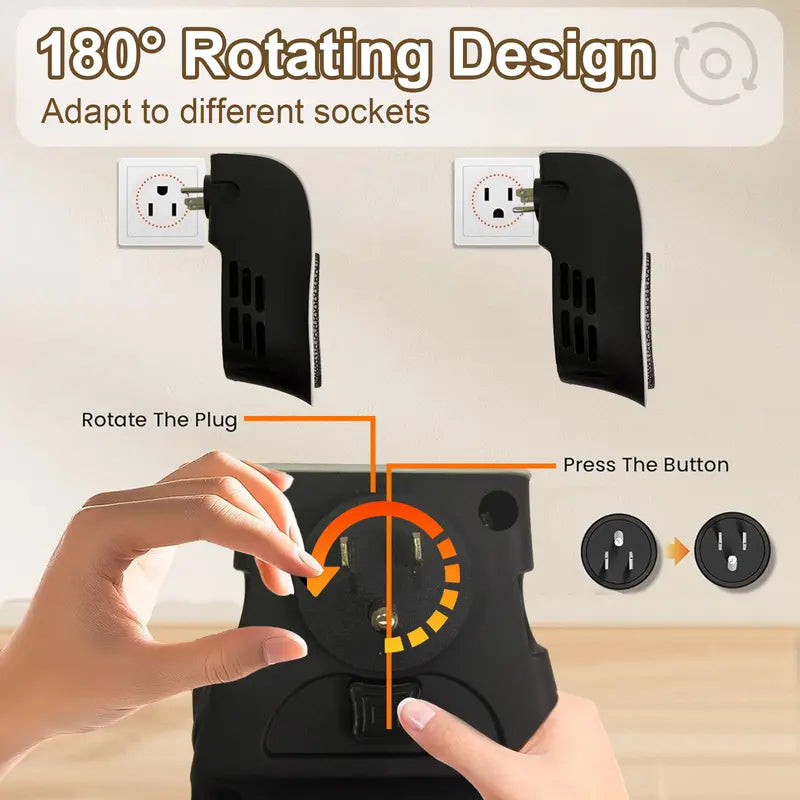 🔥Last Day Sale! 80% OFF!🔥||Wall Outlet Space Heater, 450W Plug in Electric Heater with Adjustable Thermostat, Portable Plug in Small Space Heater for Indoor,12H Timer & LED Display, PTC Ceramic Fast Heat Safely for Bedroom Bathroom Office